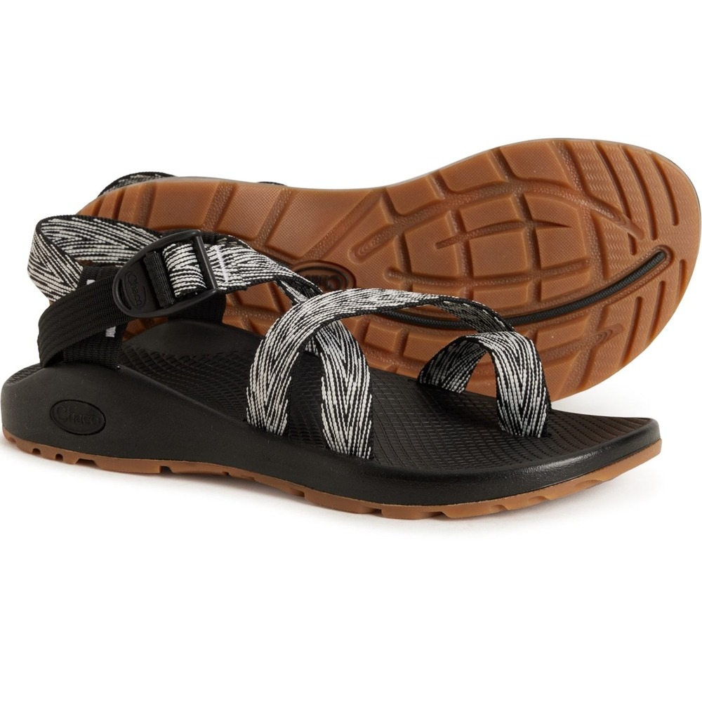 Chaco Z/2 Classic Sandals Women 8 Black White Strappy Toe Loop Adjustable Hiking